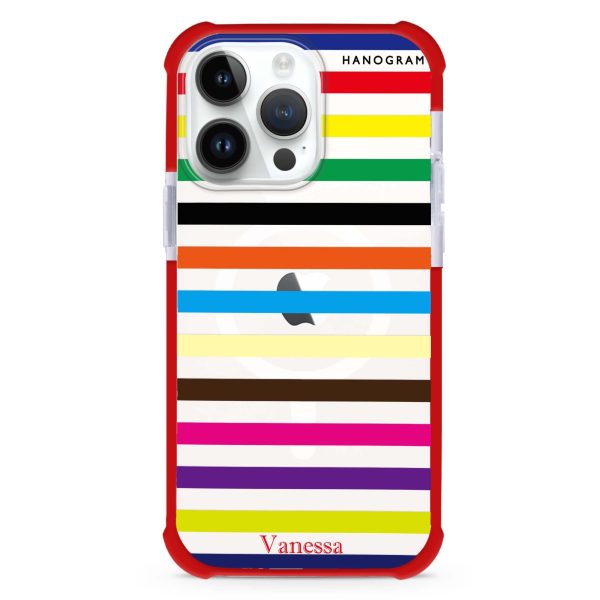 colorful stripe iPhone 14 Pro Max MagSafe Compatible Ultra Shockproof Case Online Sale