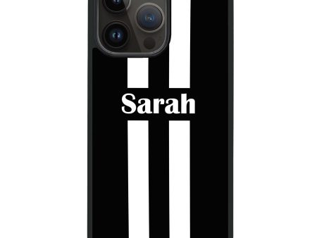 Black and white Stripes iPhone 15 Pro Max Impact Guard Bumper Case For Cheap