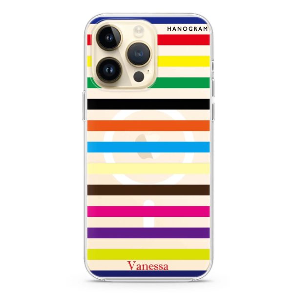 colorful stripe iPhone 13 Pro MagSafe Compatible Ultra Clear Case Online now