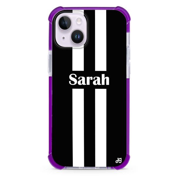 Black and white Stripes iPhone 14 Ultra Shockproof Case For Cheap