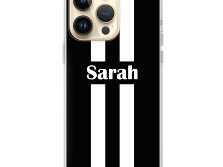 Black and white Stripes iPhone 14 Pro Max Ultra Clear Case For Discount