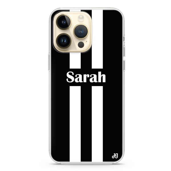 Black and white Stripes iPhone 14 Pro Max Ultra Clear Case For Discount