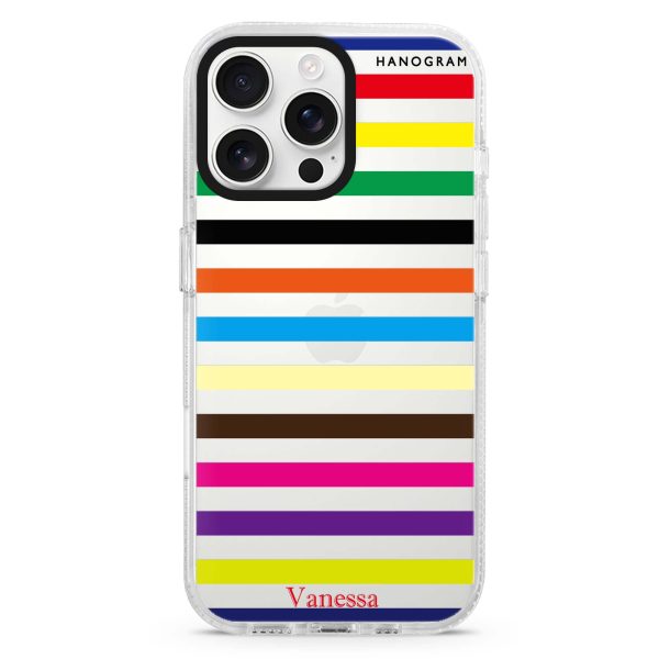 colorful stripe iPhone 14 Pro Ultra Clear Case For Sale