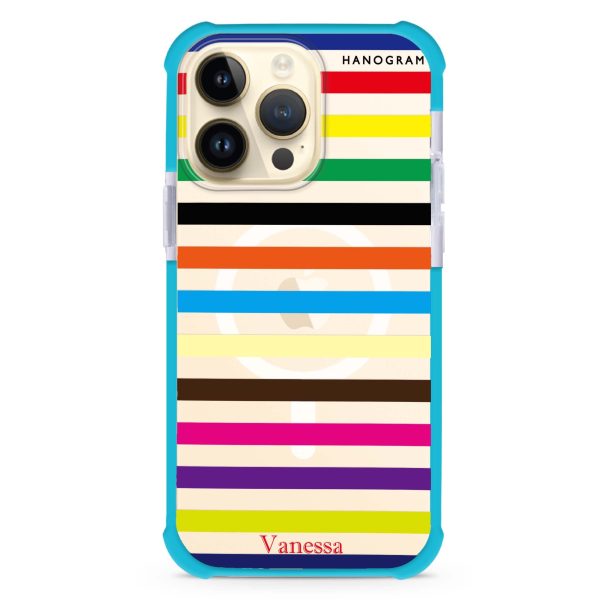 colorful stripe iPhone 12 Pro MagSafe Compatible Ultra Shockproof Case Online now