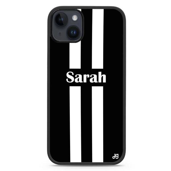 Black and white Stripes iPhone 14 Impact Guard Bumper Case on Sale