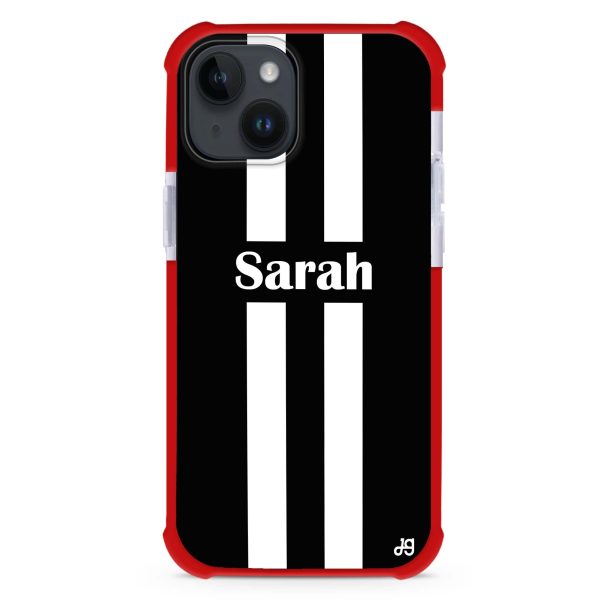 Black and white Stripes iPhone 14 Ultra Shockproof Case For Cheap