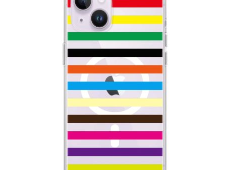 colorful stripe iPhone 13 MagSafe Compatible Ultra Clear Case For Cheap