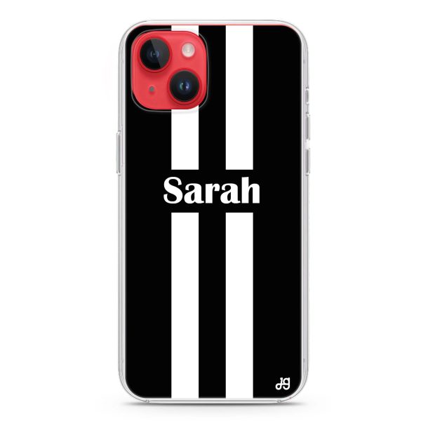 Black and white Stripes iPhone 14 Plus MagSafe Compatible Ultra Clear Case Sale