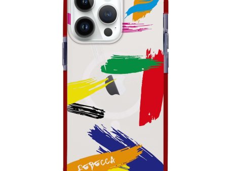 Brush Paint iPhone 13 Pro Max MagSafe Compatible Ultra Shockproof Case Cheap