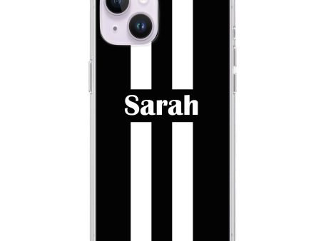 Black and white Stripes iPhone 14 Plus MagSafe Compatible Ultra Clear Case Sale