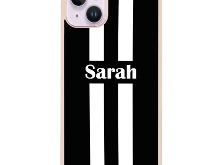 Black and white Stripes iPhone 14 Impact Guard Bumper Case on Sale