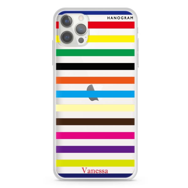 colorful stripe iPhone 12 Pro Max Ultra Clear Case Online Hot Sale