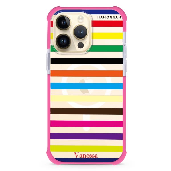 colorful stripe iPhone 13 Pro Max MagSafe Compatible Ultra Shockproof Case For Sale