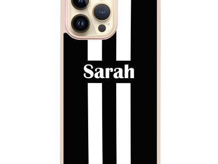 Black and white Stripes iPhone 14 Pro Impact Guard Bumper Case Online