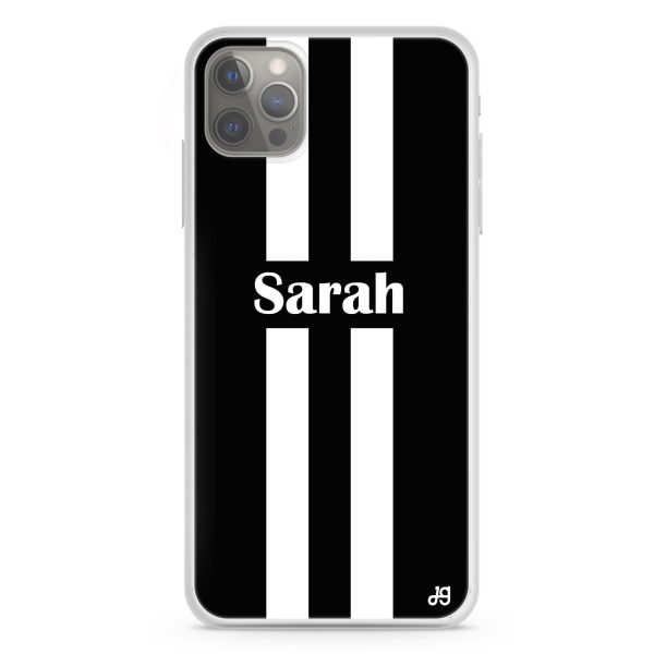 Black and white Stripes iPhone 12 Pro Ultra Clear Case Hot on Sale