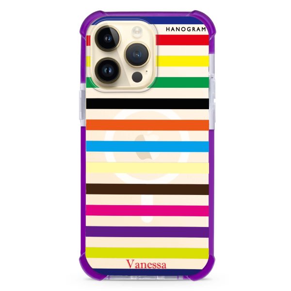 colorful stripe iPhone 13 Pro Max MagSafe Compatible Ultra Shockproof Case For Sale