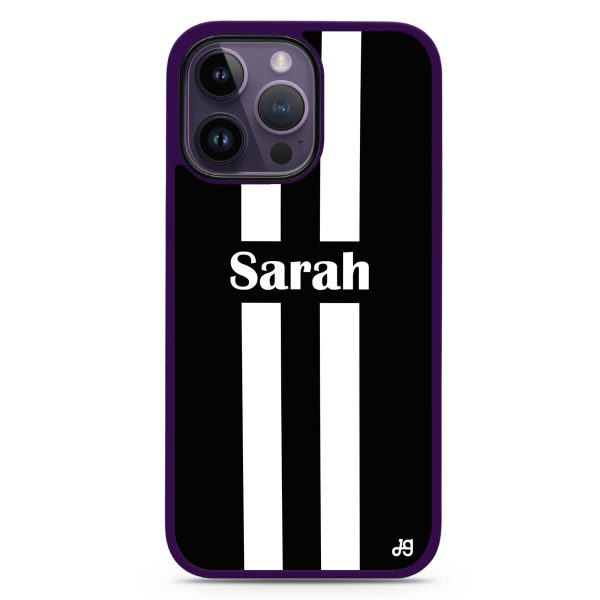 Black and white Stripes iPhone 13 Pro Impact Guard Bumper Case Online Sale