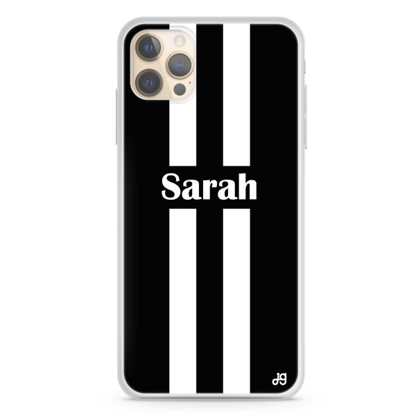 Black and white Stripes iPhone 12 Pro Ultra Clear Case Hot on Sale