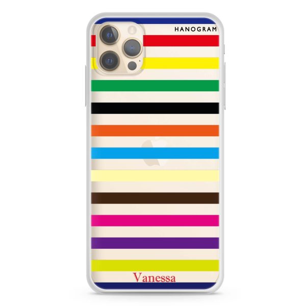 colorful stripe iPhone 12 Pro Max Ultra Clear Case Online Hot Sale