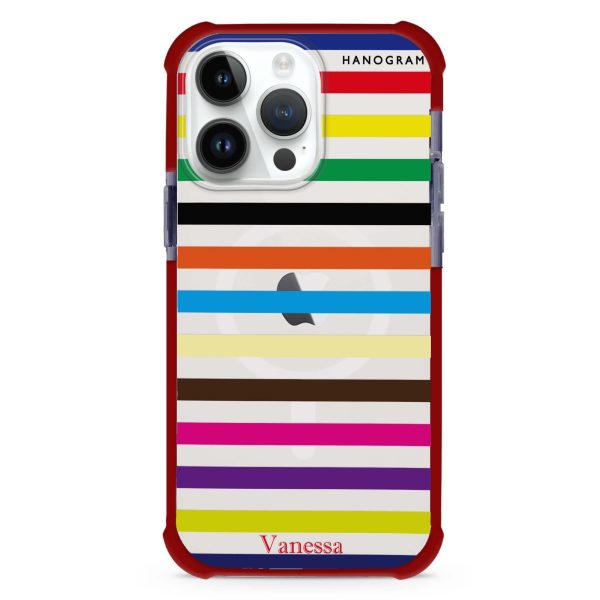 colorful stripe iPhone 12 Pro MagSafe Compatible Ultra Shockproof Case Online now