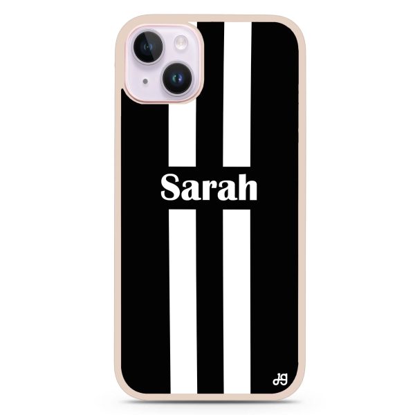 Black and white Stripes iPhone 13 Impact Guard Bumper Case Online now