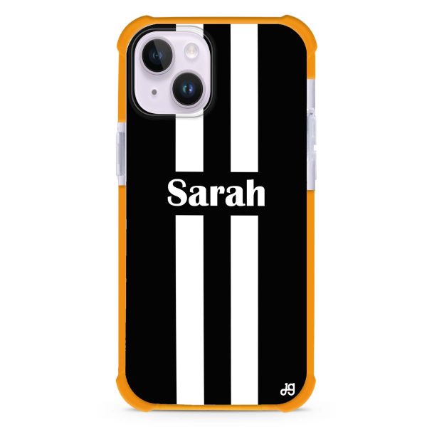 Black and white Stripes iPhone 12 MagSafe Compatible Ultra Shockproof Case Discount