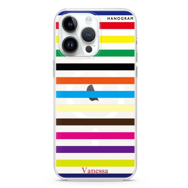 colorful stripe iPhone 12 Pro MagSafe Compatible Ultra Clear Case Hot on Sale