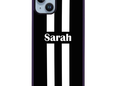 Black and white Stripes iPhone 14 Plus MagSafe Compatible Impact Guard Bumper Case Online now