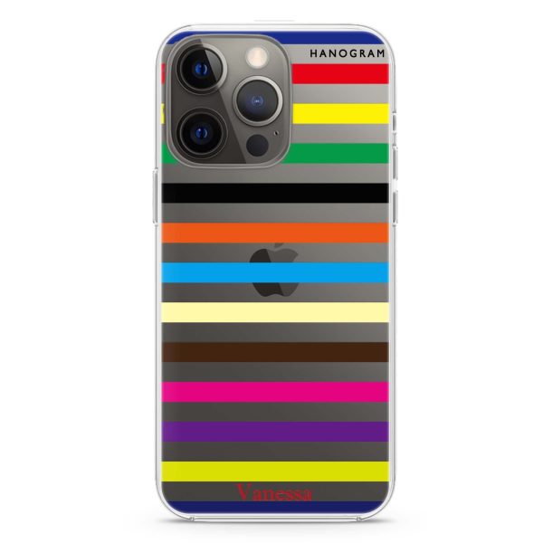 colorful stripe iPhone 13 Pro Max Ultra Clear Case Online now