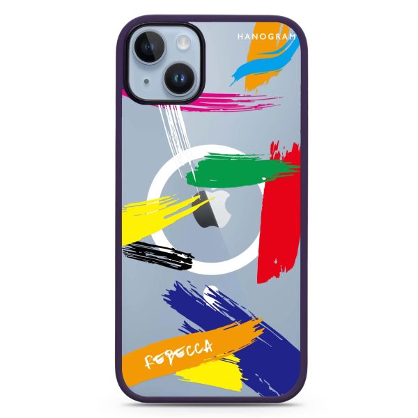 Brush Paint iPhone 14 Plus MagSafe Compatible Impact Guard Bumper Case Online now