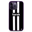 Black and white Stripes iPhone 15 Pro Max Impact Guard Bumper Case For Cheap