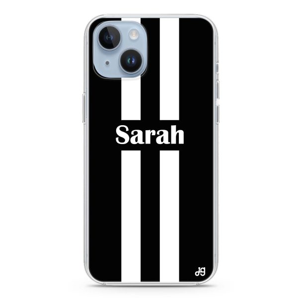 Black and white Stripes iPhone 14 Plus MagSafe Compatible Ultra Clear Case Sale