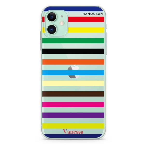 colorful stripe iPhone 11 Ultra Clear Case For Sale