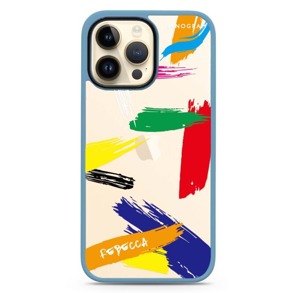 Brush Paint iPhone 14 Pro Impact Guard Bumper Case Cheap