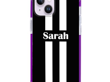 Black and white Stripes iPhone 13 Ultra Shockproof Case For Cheap