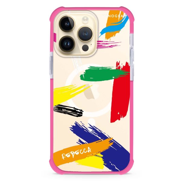 Brush Paint iPhone 14 Pro MagSafe Compatible Ultra Shockproof Case For Sale