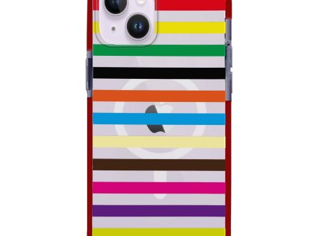 colorful stripe iPhone 14 Plus MagSafe Compatible Ultra Shockproof Case For Discount