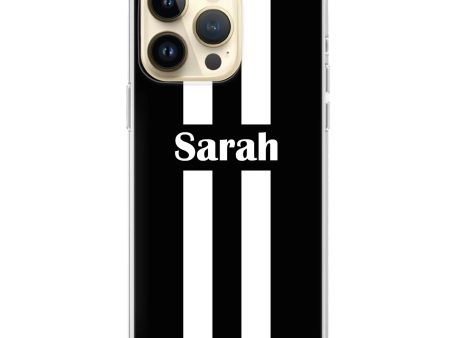 Black and white Stripes iPhone 12 Pro MagSafe Compatible Ultra Clear Case Sale