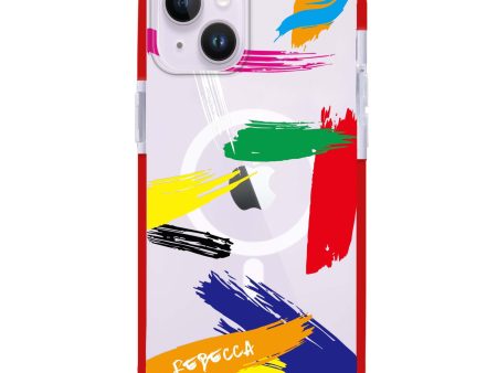 Brush Paint iPhone 14 MagSafe Compatible Ultra Shockproof Case For Discount