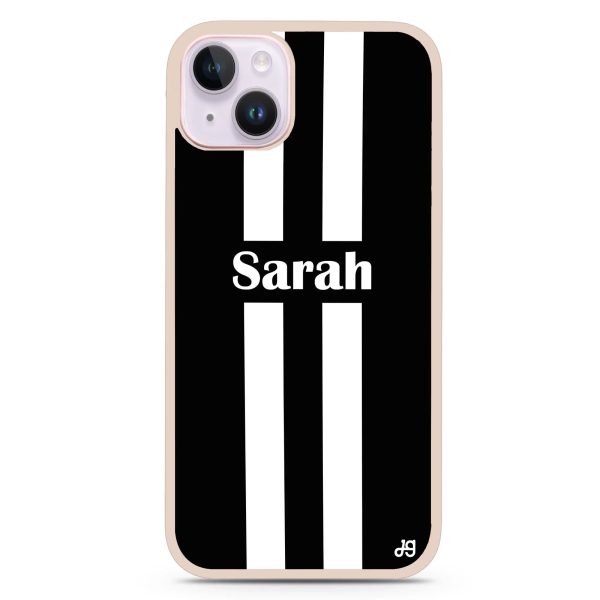 Black and white Stripes iPhone 15 Plus Impact Guard Bumper Case Online now