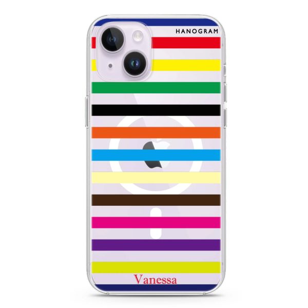 colorful stripe iPhone 14 Plus MagSafe Compatible Ultra Clear Case Online Sale