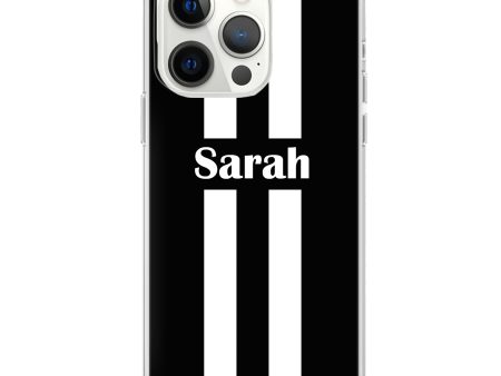 Black and white Stripes iPhone 13 Pro Ultra Clear Case on Sale