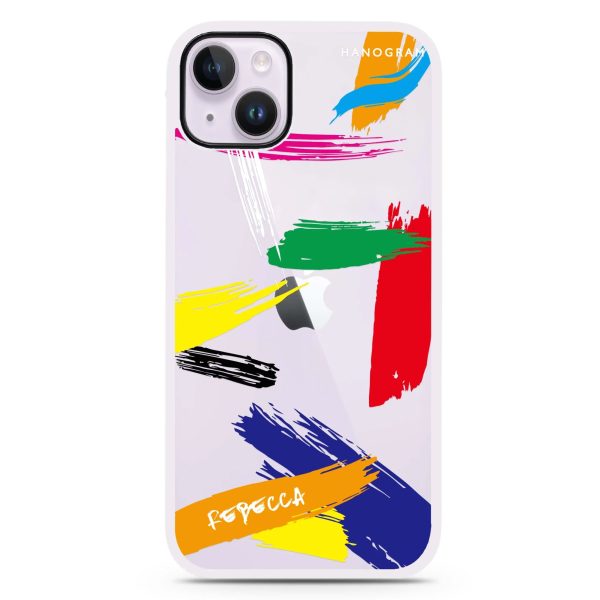 Brush Paint iPhone 14 Plus Impact Guard Bumper Case Fashion