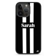 Black and white Stripes iPhone 14 Pro Max Impact Guard Bumper Case For Discount