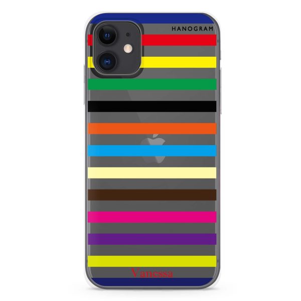 colorful stripe iPhone 11 Ultra Clear Case For Sale