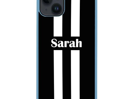 Black and white Stripes iPhone 15 Plus Impact Guard Bumper Case Online now