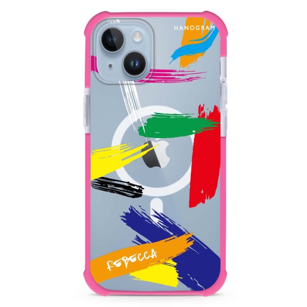 Brush Paint iPhone 14 MagSafe Compatible Ultra Shockproof Case For Discount