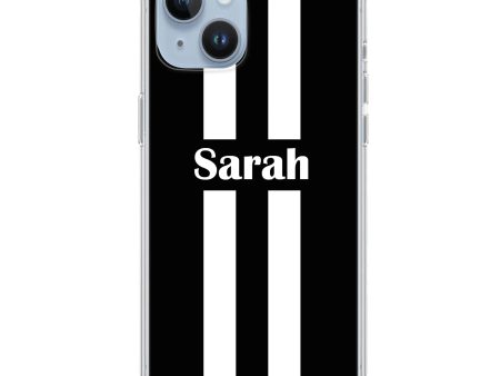 Black and white Stripes iPhone 14 MagSafe Compatible Ultra Clear Case Fashion