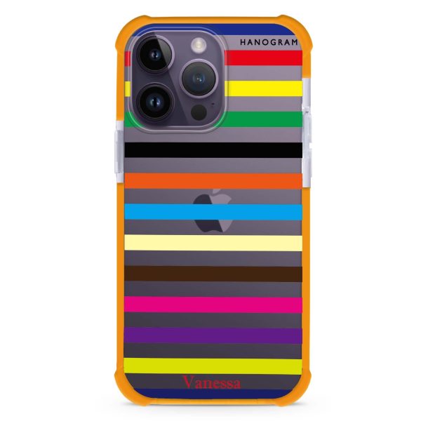 colorful stripe iPhone 14 Pro Max Ultra Shockproof Case For Sale