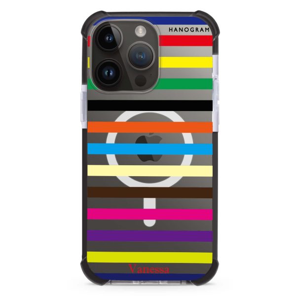 colorful stripe iPhone 14 Pro Max MagSafe Compatible Ultra Shockproof Case Online Sale